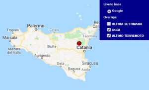 Terremoto oggi Sicilia 5 ottobre 2018, scossa M 2.2 provincia di Catania - Dati Ingv