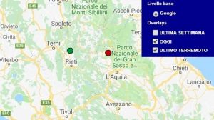 Terremoto oggi Abruzzo 8 ottobre 2018, scossa M 2.1 provincia de L'Aquila - Dati Ingv