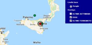 Terremoto oggi Sicilia 9 ottobre 2018, scossa M 2.4 provincia di Catania - Dati Ingv