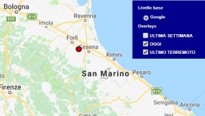Terremoto oggi Emilia Romagna 15 ottobre 2018, scossa M 2.2 provincia di Forlì-Cesena - Dati Ingv