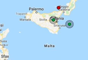Terremoto oggi Sicilia 22 ottobre 2018, scossa M 2.4 provincia di Catania - Dati Ingv