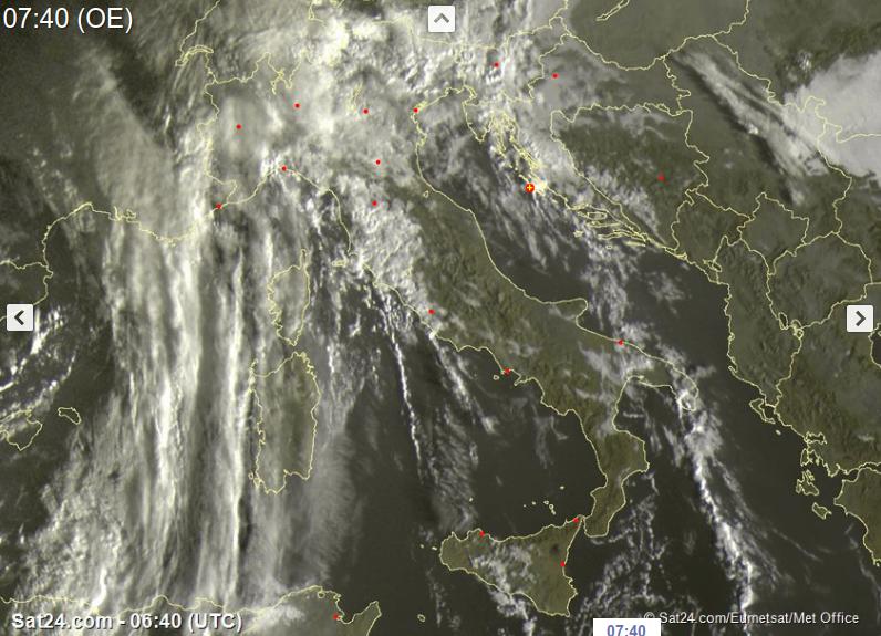 Maltempo oggi prima al Nord poi al Centro - sat24.com