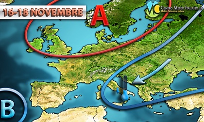METEO WEEKEND: Anticiclone verso il nord Europa e correnti più fredde orientali in arrivo in Italia