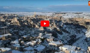 Neve a Matera, il filmato con la vista aerea