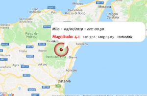 Terremoto Sicilia 9 gennaio 2018