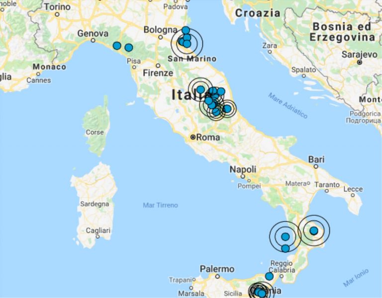 Terremoto oggi Marche 22 gennaio 2019, scossa M 2.1 in provincia di Macerata | Dati Ingv
