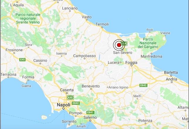 Terremoto oggi Puglia, 31 gennaio 2019: scossa M 2.8 in provincia di Foggia | Dati INGV