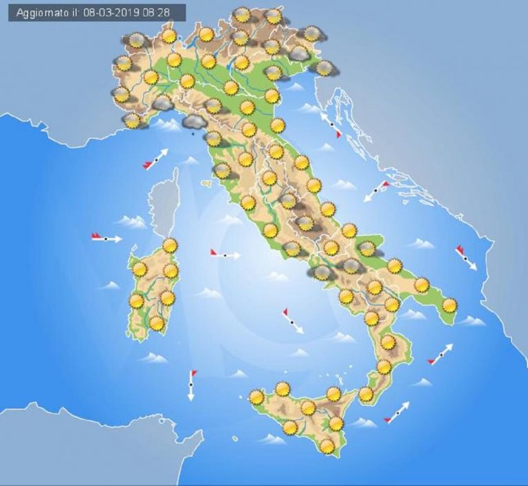 Meteo Domani 9 Marzo 2019: possibili pioviggini in Liguria, sole e clima mite altrove