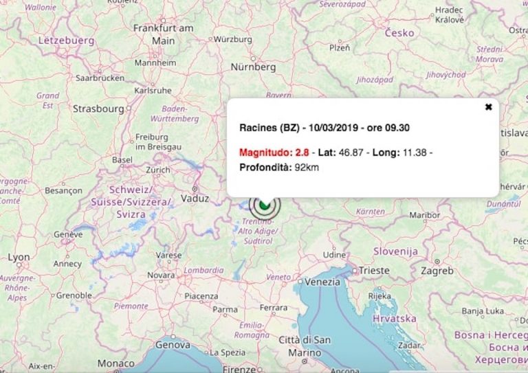 Terremoto oggi Valle d’Aosta 10 marzo 2019: scossa M 2.1 in provincia Aosta / Dati INGV
