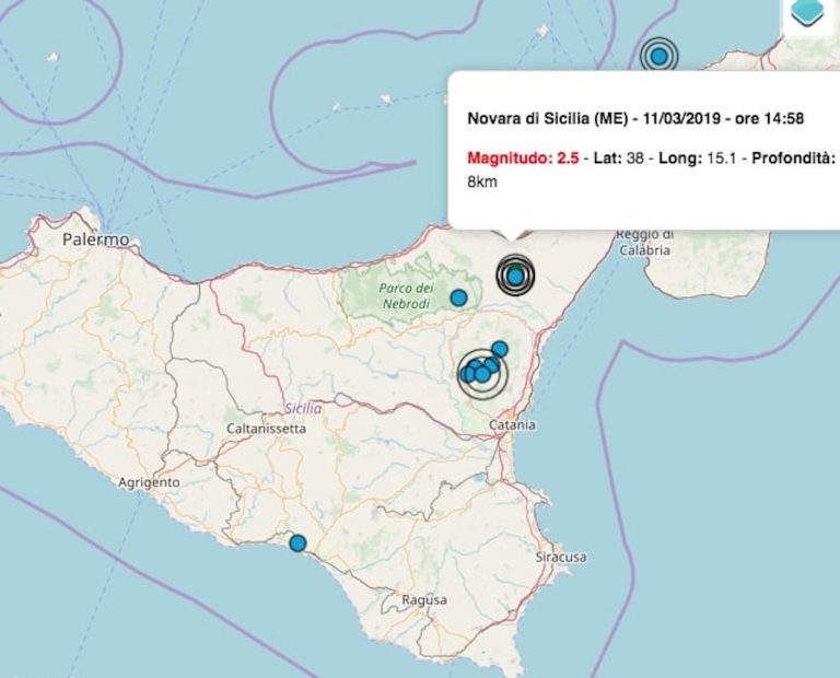 Terremoto Sicilia 11 marzo 2019: scossa M 2.5 in provincia di Messina / I dati INGV