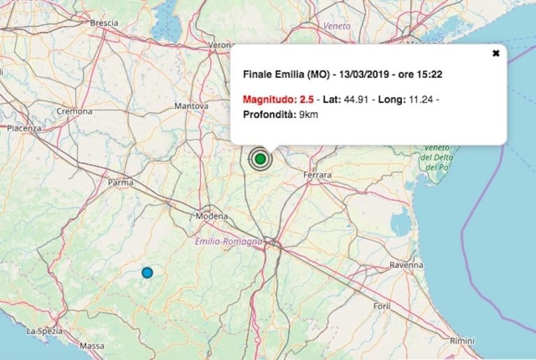 Terremoto Emilia Romagna 13 marzo 2019: scossa M 2.5 in provincia di Modena | I dati INGV Terremoto Emilia Romagna 13 marzo 2019: scossa M 2.5 in provincia di Modena | I dati INGV