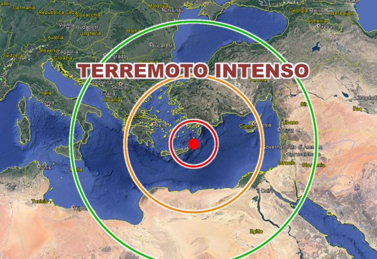 Intensa scossa di terremoto colpisce ancora il Mediterraneo orientale. Diffusi i dati ufficiali