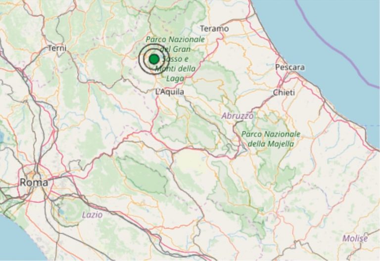 Terremoto oggi Abruzzo 29 marzo 2019, scossa M 2.8 in provincia di L’Aquila – Dati Ingv