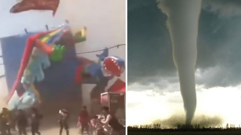 Violento tornado fa esplodere un castello gonfiabile in Cina, moltissimi feriti. Il video
