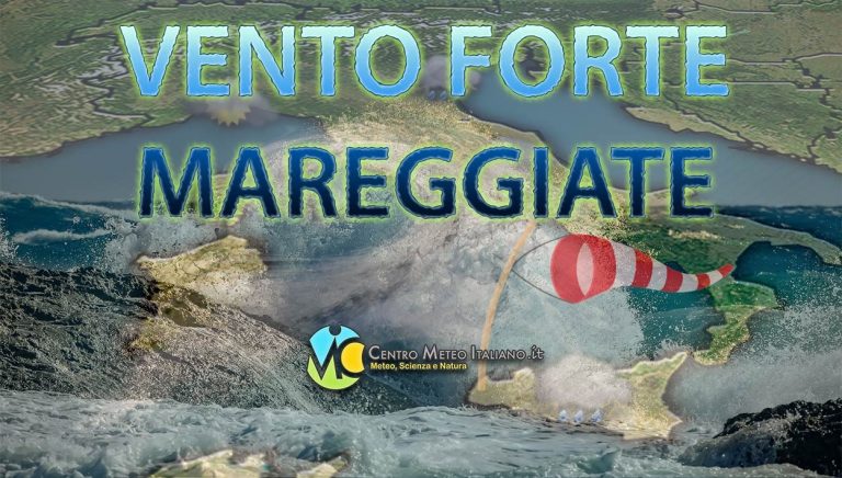 METEO – FORTI VENTI con raffiche fino a 100 km/h attesi in ITALIA ad avvio settimana; i dettagli