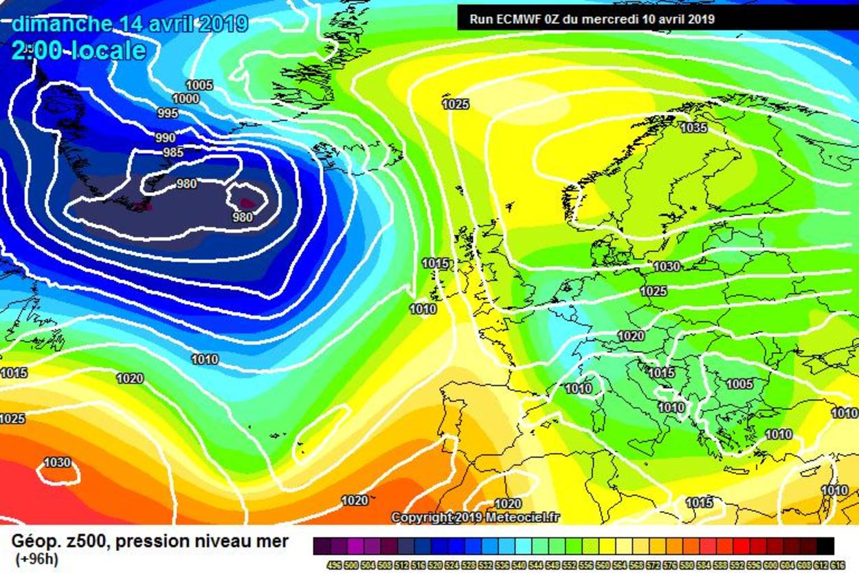Aria fredda verso l'Europa secondo il modello ECMWF - meteociel.fr