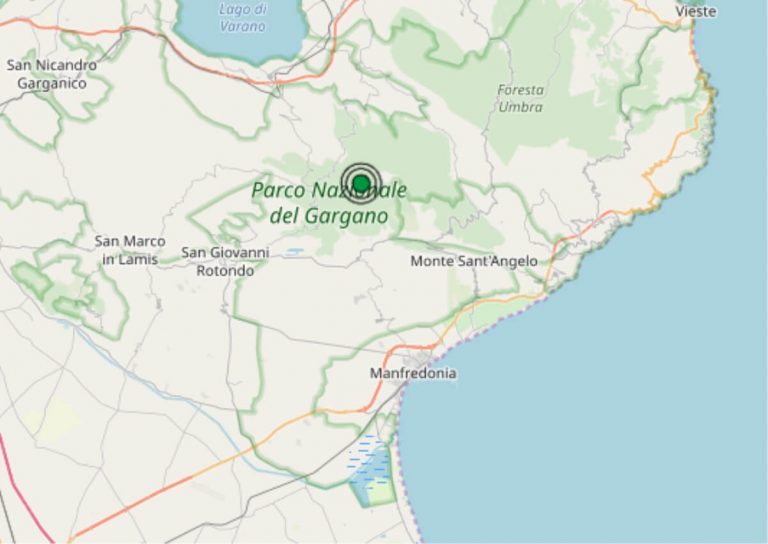 Terremoto oggi Puglia, mercoledì 10 aprile 2019, scossa M 2.4 in provincia di Foggia – Dati Ingv