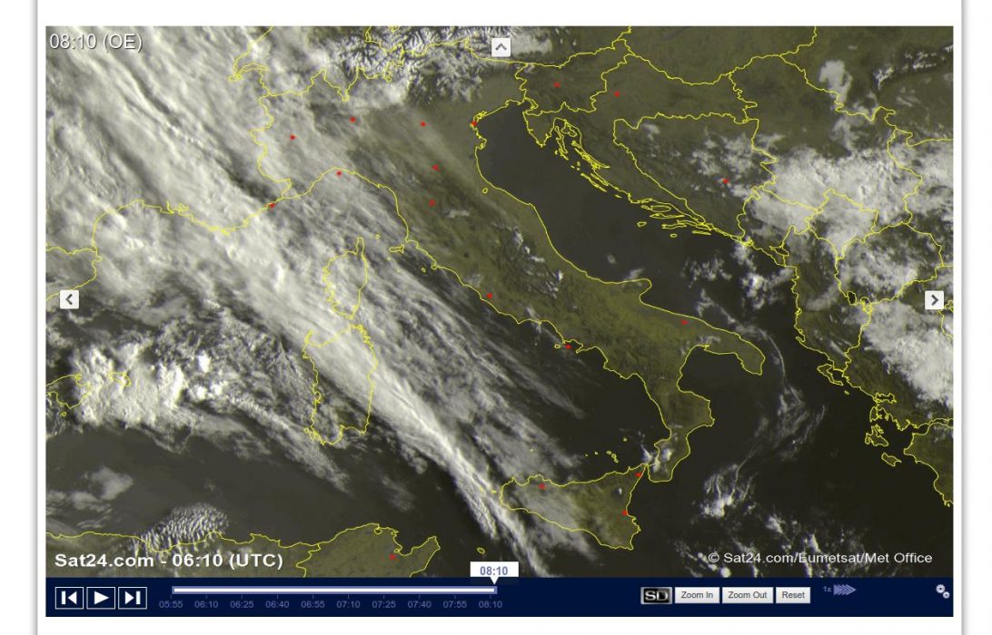 Nuvolosità in aumento e piogge in arrivo - sat24.com