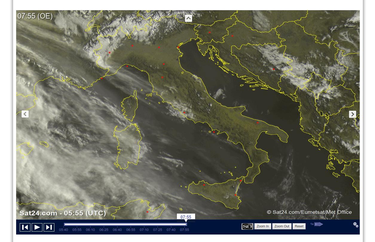Poche nuvole e molto sole sull'Italia - sat24.com