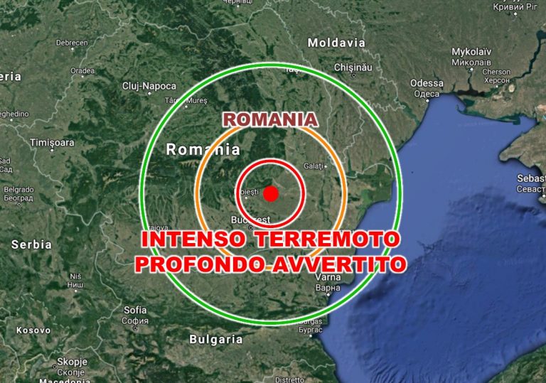 Terremoto profondo colpisce la Romania. I dati ufficiali dell’Istituto Sismologico Europeo