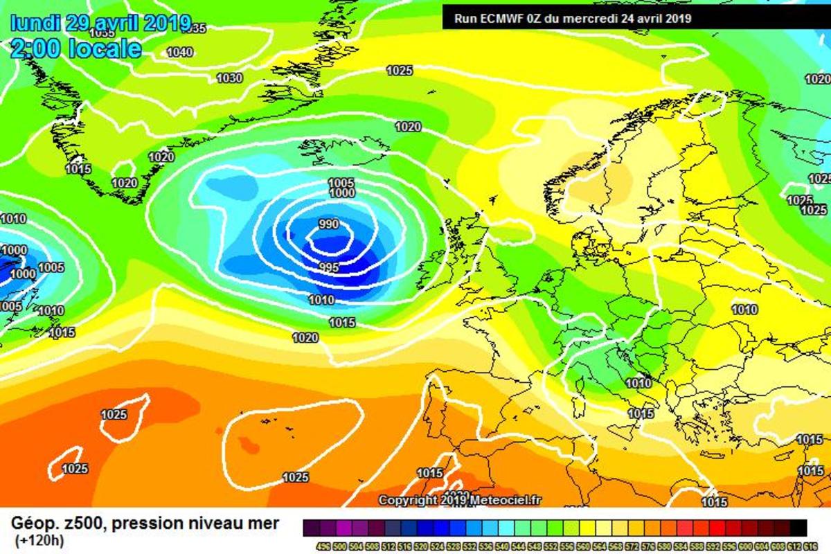 Nuova perturbazione in arrivo dal weekend secondo il modello ECMWF - meteociel.fr