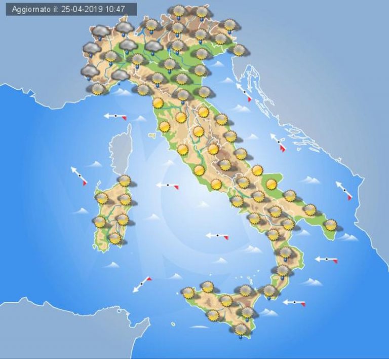 Meteo domani 26 aprile 2019: tempo in peggioramento sull’Italia, ecco le regioni colpite