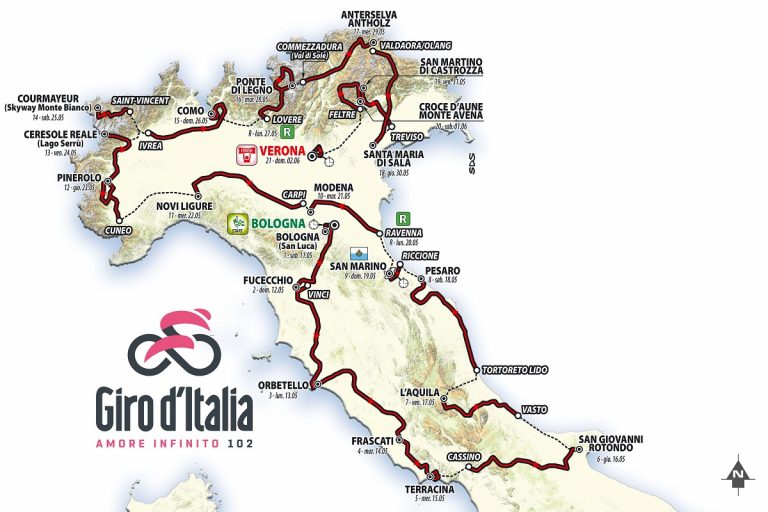 Giro d’Italia 2019, ecco quando inizia. Le 21 tappe. Chi sono i favoriti della corsa
