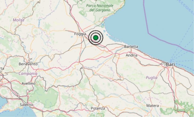 Terremoto oggi Puglia 30 aprile 2019, scossa M 2.8 provincia di Foggia – Dati Ingv