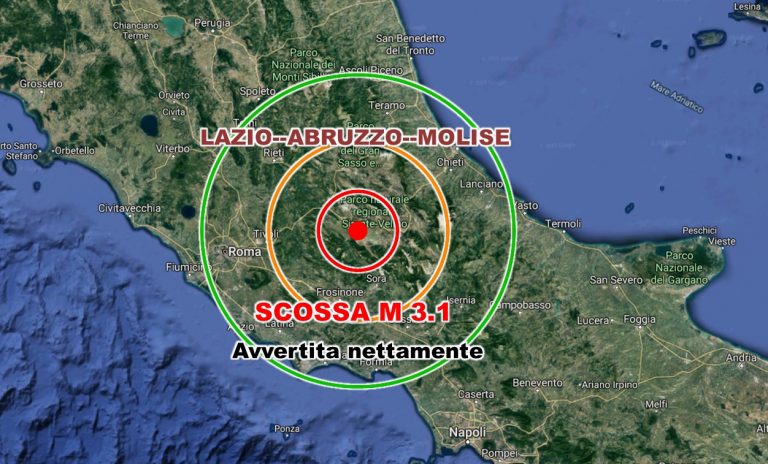 Terremoto tra Lazio, Abruzzo e Molise: la scossa avvertita intensamente per decine di chilometri