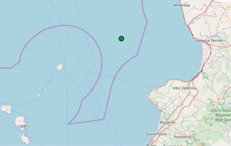 Terremoto oggi Italia 2 maggio 2019, scossa M 2.1 Tirreno meridionale – Dati Ingv