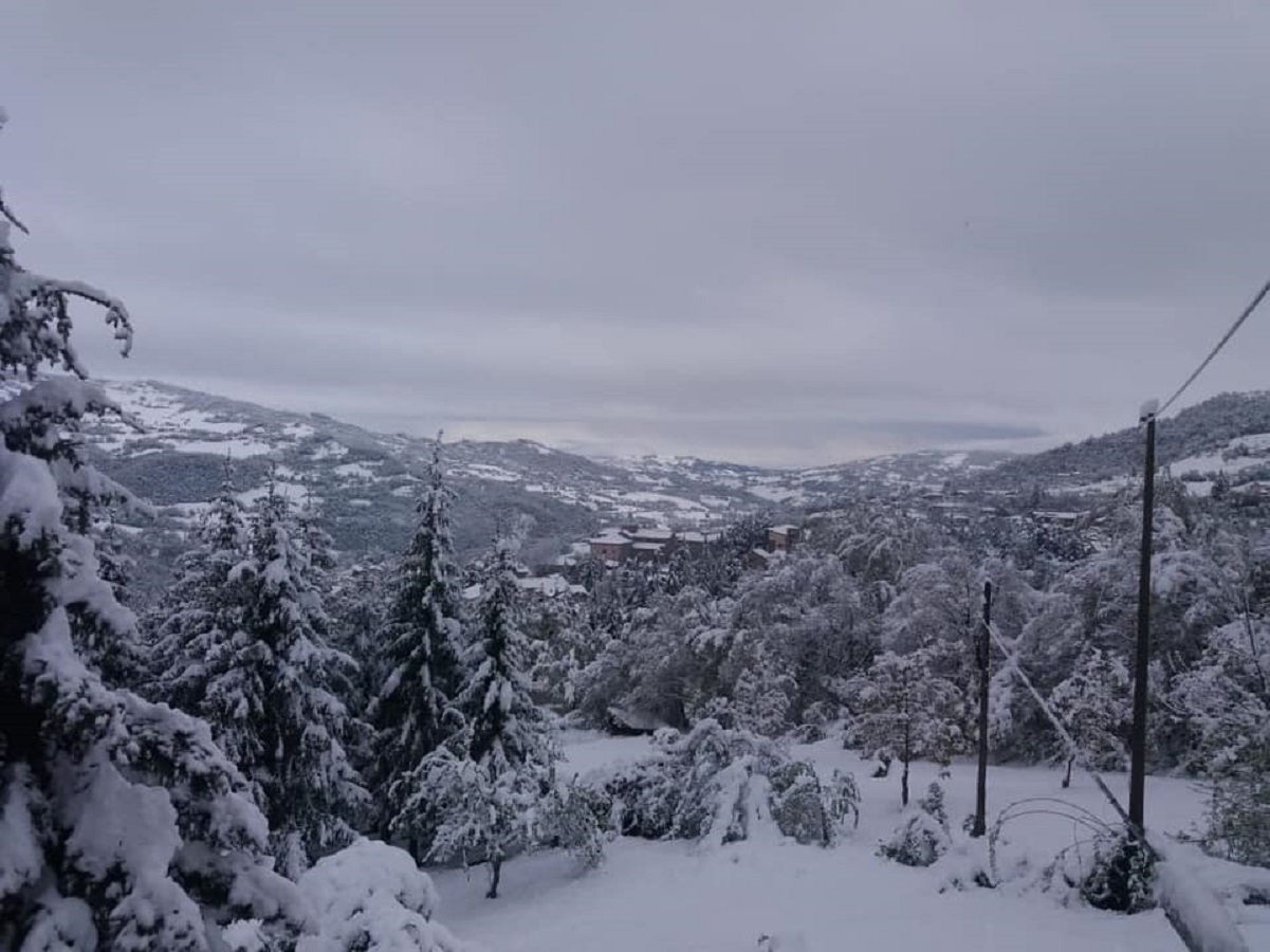 30-35 centimetri di neve caduta nelle ultime ore fino a bassa quota in Emilia Romagna. Foto Eliana Fratti