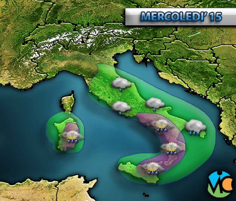 Maltempo in arrivo sulle regioni centro-meridionali d' Italia.