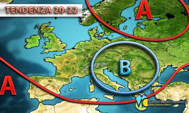 Tendenza meteo in Italia per la prossima settimana, piogge e temporali previsti al nord.