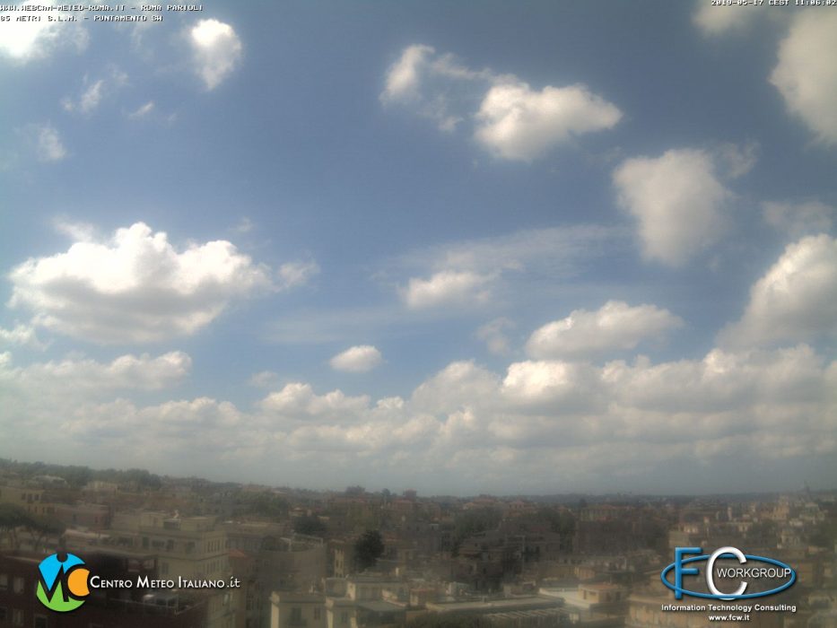 Immagini in tempo reale da Roma, fonte Centro Meteo Italiano.