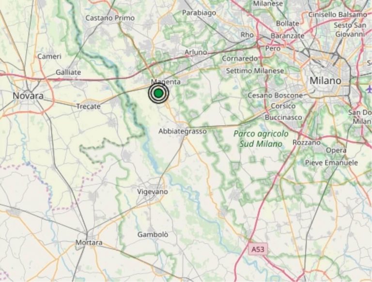 Terremoto oggi Lombardia, 20 maggio 2019: scossa M 2.5 in provincia Milano | Dati INGV