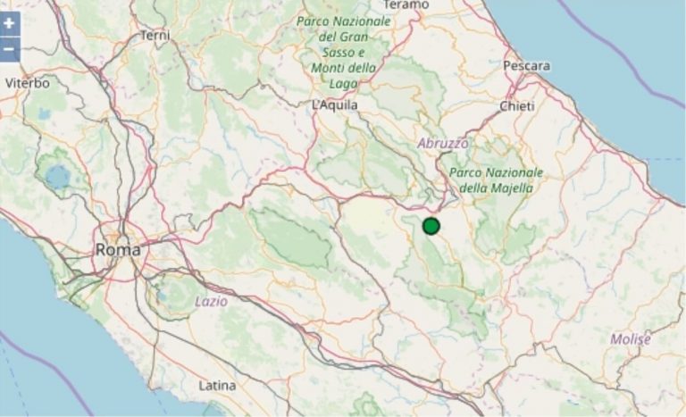Terremoto oggi Abruzzo 25 maggio 2019, scossa M 2.1 provincia di L’Aquila – Dati Ingv