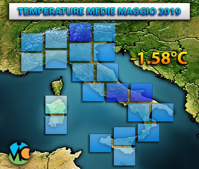 CLIMA MAGGIO 2019: è stato il 53° più freddo dal 1800 ad oggi in ITALIA