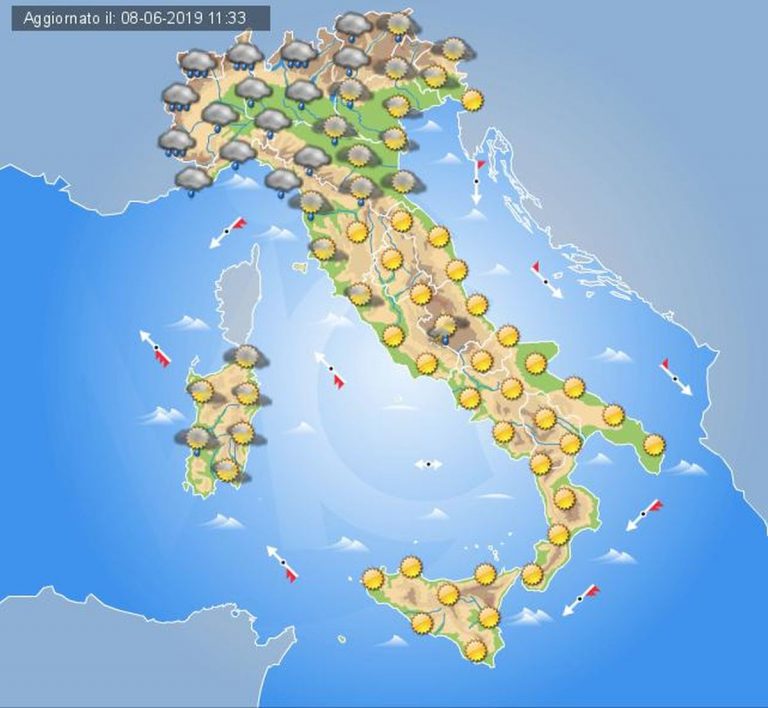 Meteo domani 9 giugno 2019: tempo in peggioramento su diverse regioni italiane
