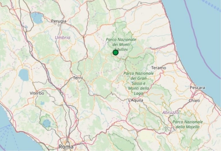 Terremoto oggi Umbria 8 giugno 2019, scossa M 2.0 provincia di Norcia – Dati Ingv