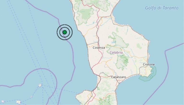 Terremoto oggi Calabria 12 giugno 2019, scossa M 3.1 costa calabra occidentale / Dati Ingv