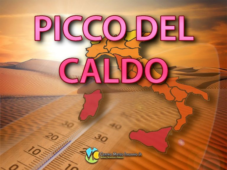 Meteo – Picco del caldo nella prima parte della prossima settimana, attese punte di +45°C con possibili valori record