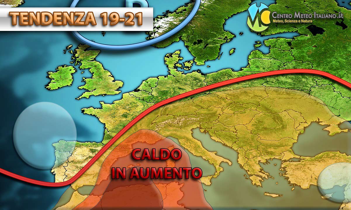 Nuovo possibile ritorno del caldo in Italia dopo una breve fase con temporali pomeridiani e temperature più vicine alla media.
