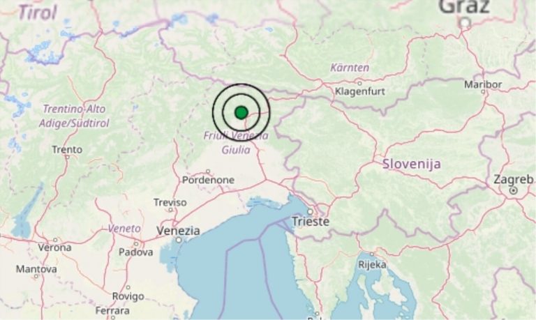 Terremoto oggi Friuli Venezia Giulia, sabato 15 giugno 2019, scossa M 3.5 in provincia di Udine | Dati INGV