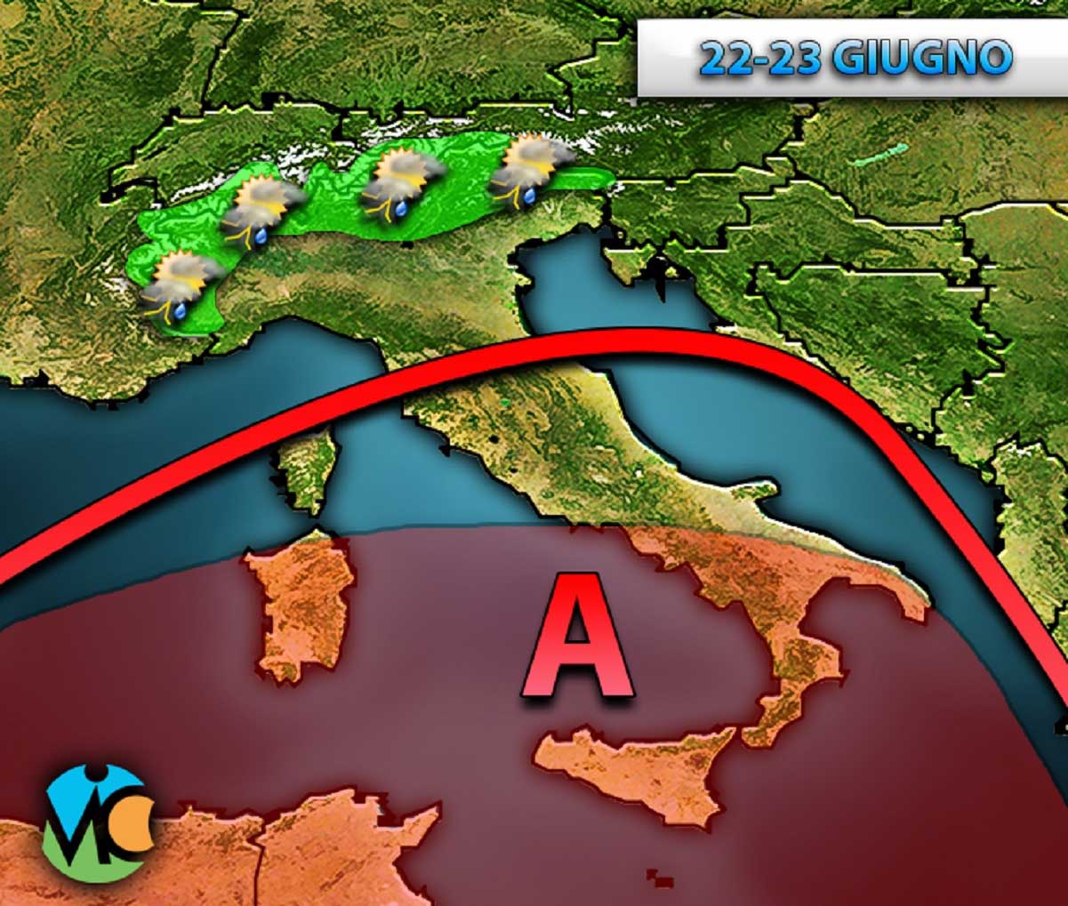 Weekend all'insegna del caldo specie al Centro Sud mentre sulle regioni settentrionali non si escludono locali piogge e temporali soprattutto a partire dal pomeriggio.