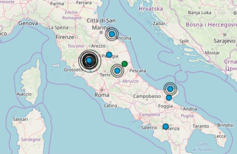 Scossa avvertita distintamente tra Marche e Abruzzo, decine di segnalazioni. Dati ufficiali