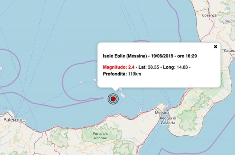 Terremoto oggi Sicilia, mercoledì 19 giugno 2019: scossa M 2.4 in provincia di Messina – Dati INGV