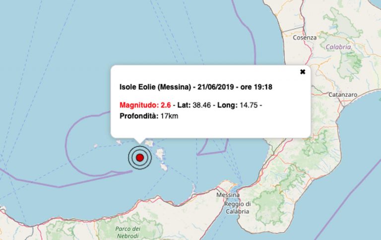 Terremoto oggi Sicilia, 21 giugno 2019: scossa M 2.6 in provincia di Messina – Dati INGV