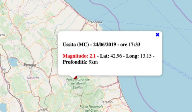 Terremoto oggi Marche