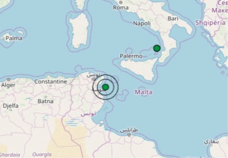 Terremoto in Sicilia oggi, venerdì 28 giugno 2019, scossa M 3.4 canale di Sicilia – Dati Ingv