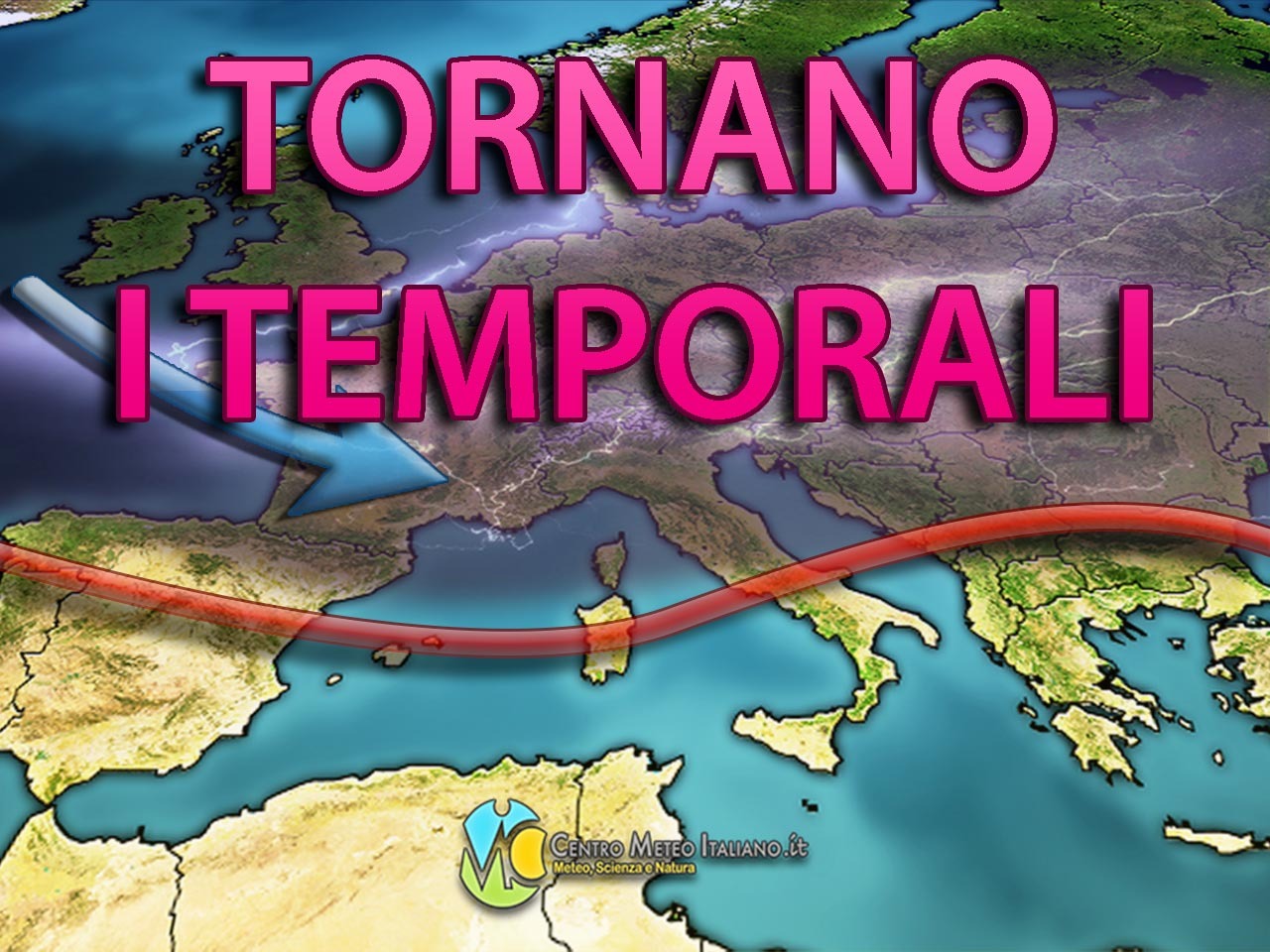 Temporali in arrivo sulle regioni settentrionali italiane.